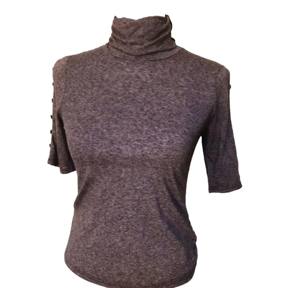 Splendid Turtleneck T-shirt Heather Navy New NWOT